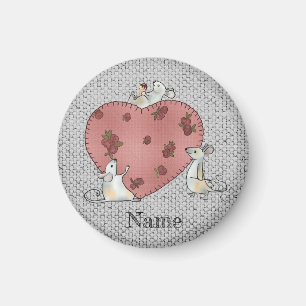 Mäuse nähen Herz Magnet