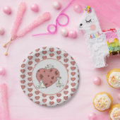 Mäuse nähen Herz Pappteller (Party)