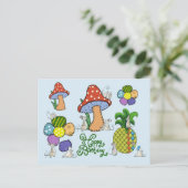 Mäuse nähen kunterbunt postkarte (Stehend Vorderseite)