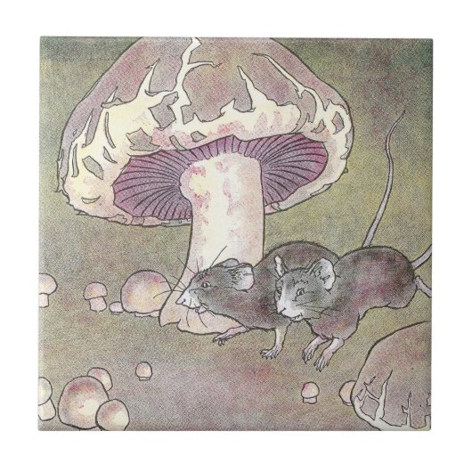 Mäuse & Pilze Fliese (Vorderseite)