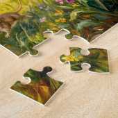 Mäuse reiten auf einer Katze durch den Garten Puzzle (Seite)