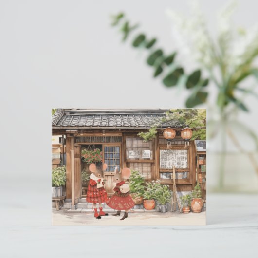 Mäuse - Stadtmauer - BESTE FREUNDIN Postkarte (Stehend Vorderseite)