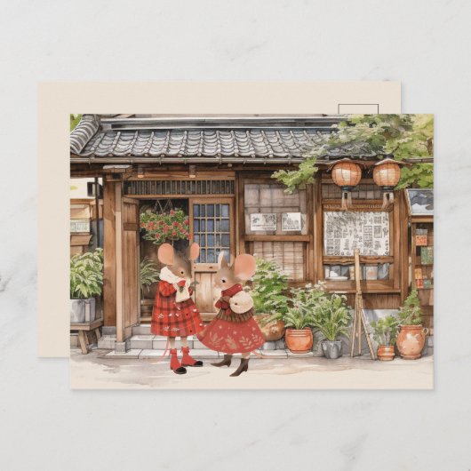 Mäuse - Stadtmauer - BESTE FREUNDIN Postkarte (Vorne/Hinten)