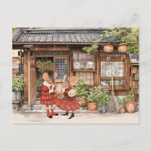 Mäuse - Stadtmauer - BESTE FREUNDIN Postkarte (Vorderseite)