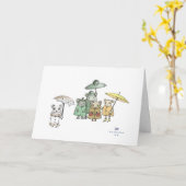 Mäuse Stehend im Regen Karte (Gelbe Blume)