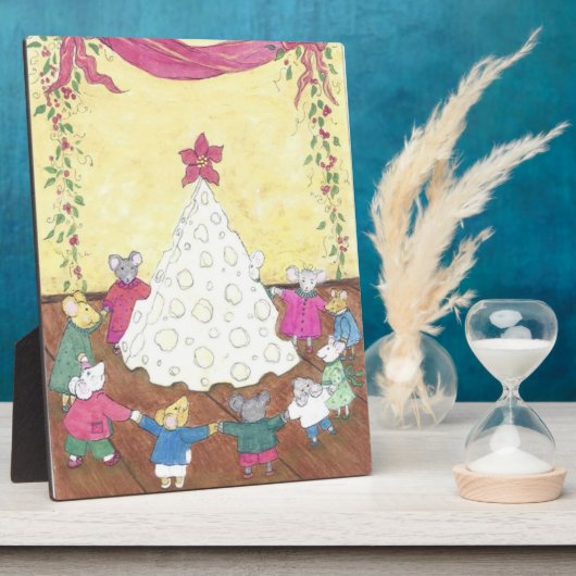 Mäuse um einen Käse Weihnachtsbaum Fotoplatte (Seite)