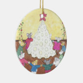 Mäuse um einen Käse Weihnachtsbaum Keramik Ornament (Rechts)