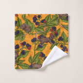 Mäuse und BlackBerry auf gelb Badhandtuch Set (Waschlappen)