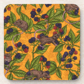 Mäuse und BlackBerry auf gelb Getränkeuntersetzer (Vorderseite)