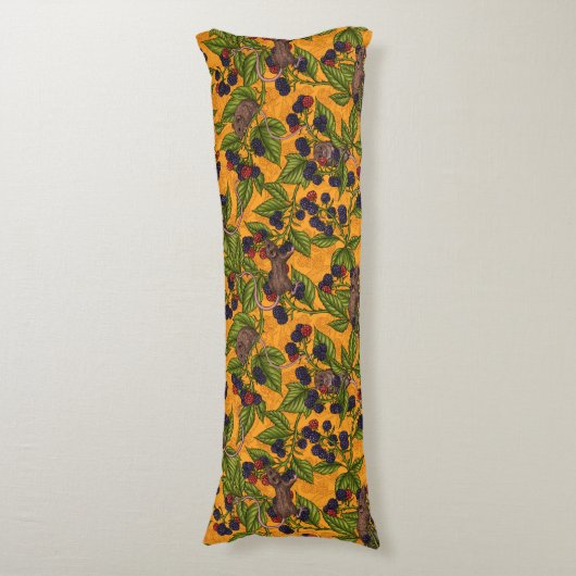 Mäuse und BlackBerry auf gelb Seitenschläferkissen (Vorderseite Vertikal)