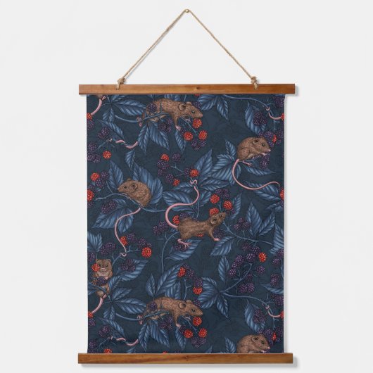 Mäuse und BlackBerry auf See Wandteppich Mit Holzrahmen (Vorderseite)