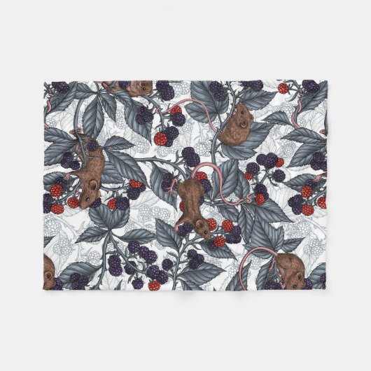 Mäuse und BlackBerry auf weiß Fleecedecke (Vorderseite (Horizontal))