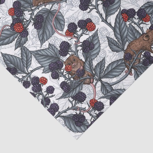 Mäuse und BlackBerry auf weiß Seidenpapier (Ausschnitt)