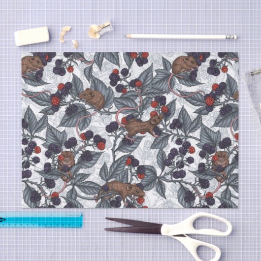 Mäuse und BlackBerry auf weiß Seidenpapier (Handwerk)