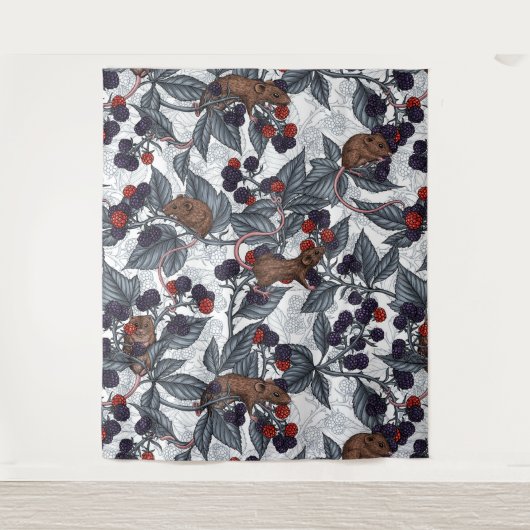 Mäuse und BlackBerry auf weiß Wandteppich (Vorderseite)