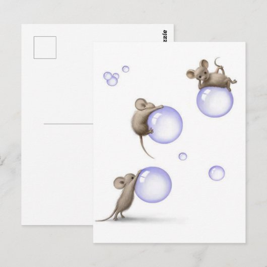 Mäuse und Blasen Postkarte (Vorne/Hinten)