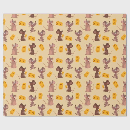 Mäuse und Käse Geschenkpapier (Flach)
