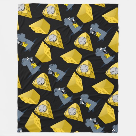 Mäuse und Käse-Muster auf Fleece-Decke Fleecedecke (Vorderseite)