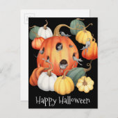 Mäuse und Kürbiskins Halloween Postkarte (Vorne/Hinten)