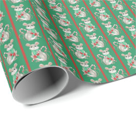 Mäuse und Zuckerstangen Geschenkpapier