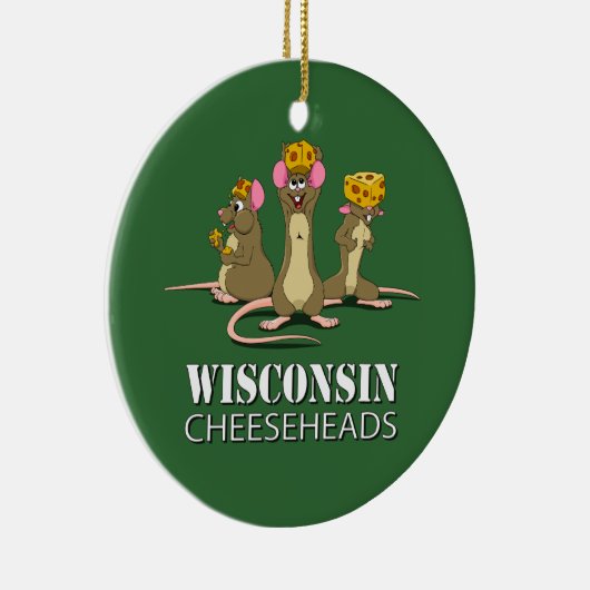 Mäuse Wisconsins Cheesehead Keramik Ornament (Rechts)