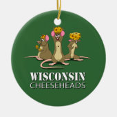 Mäuse Wisconsins Cheesehead Keramik Ornament (Vorne)