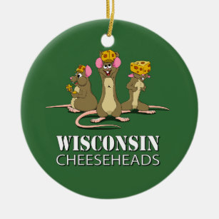 Mäuse Wisconsins Cheesehead Keramik Ornament