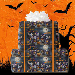 Mäuse Wizards Pumpkins Halloween Geburtstagsnamens Geschenkpapier