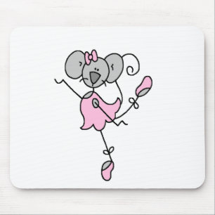 Mäuseballerina-Strichmännchen Mousepad