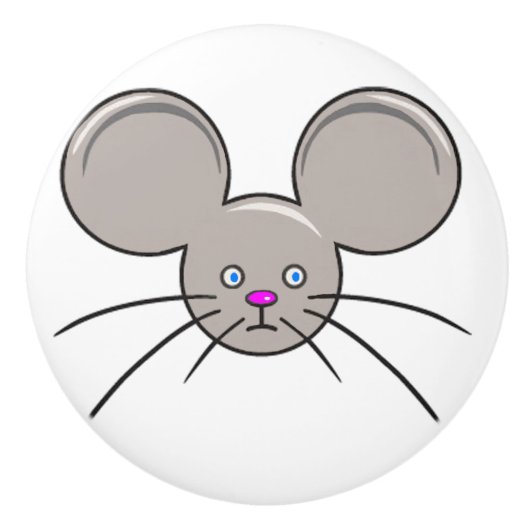 Mäusekopf Keramikknauf (Vorderseite)