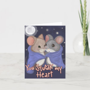 Mäusepaar umarmt Valentinstag  Feiertagskarte