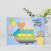 MäuseParty-Geburtstags-Einladungen Einladung (Stehend Vorderseite)