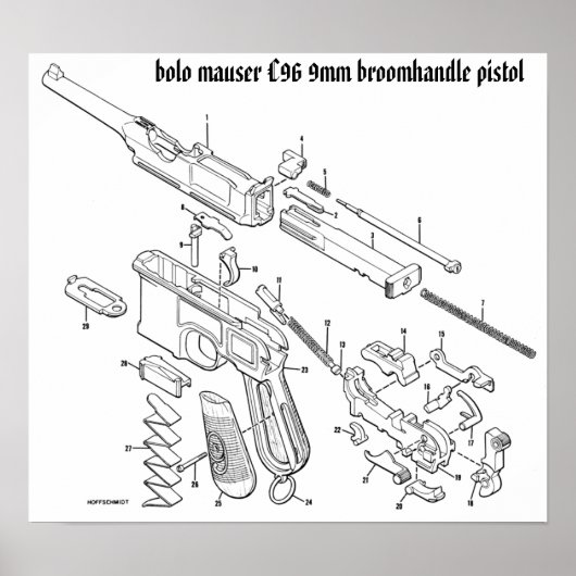 Mauser C96 9mm Broomhandle Poster (Vorne)