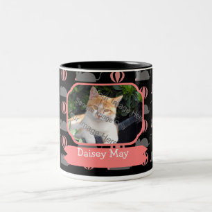Mäuseweiblicher Katzen-Name und Foto-Kaffee-Tasse Zweifarbige Tasse