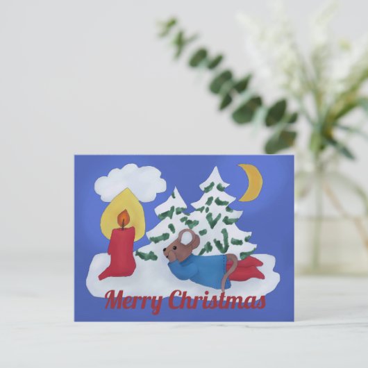Mäuseweihnachten Postkarte (Stehend Vorderseite)