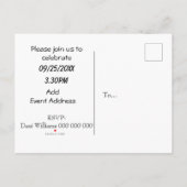 Mausfamilie am Esstisch Kindergeburtstag Einladungspostkarte (Rückseite)