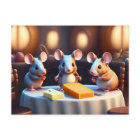 Mausfamilie am Esstisch