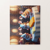 Mausfamilie am Esstisch Puzzle (Vertikal)