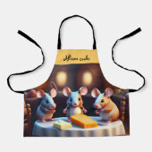 Mausfamilie am Esstisch Schürze (Vorderseite)