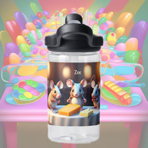 Mausfamilie am Esstisch Trinkflasche