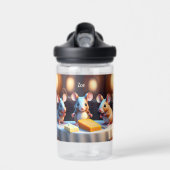 Mausfamilie am Esstisch Trinkflasche (Vorne)