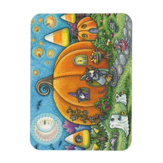 MAUSHAUS, TRICK ODER BEHANDLER HALLOWEWEEN MAGNET (Vertikal)