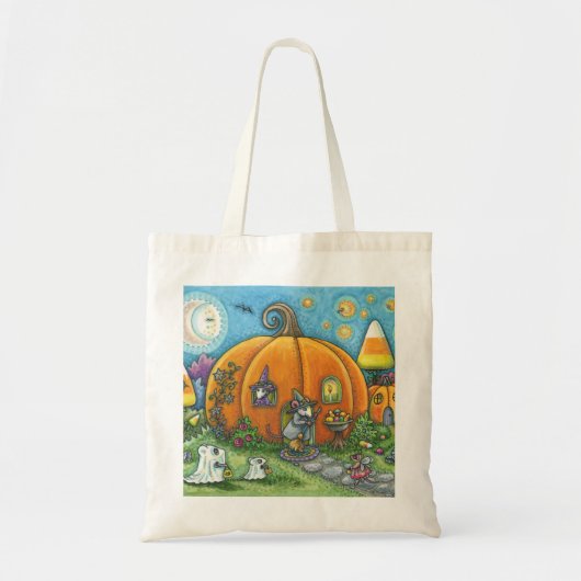 MAUSHAUS, TRICK ODER BEHANDLUNG HALLOWEWEE TOTE BA TRAGETASCHE (Vorne)