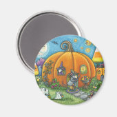 MAUSHAUS, TRICK ODER TREATERS HALLOWEEN MAGNET RD (Vorderseite/Rückseite)