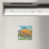 MAUSHAUS, TRICK ODER TREATERS HALLOWEEN MAGNET Sq (In Situ (Geschirrspüler))