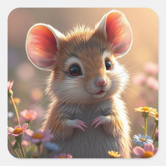 Mauskleber Quadratischer Aufkleber (Vorderseite)