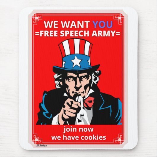 Mausklick "UNCLE SAM" Mousepad (Vorne)