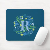 Mausmatte Benutzerdefinierte Anfangsbuchstabe Blum Mousepad (Mit Mouse)
