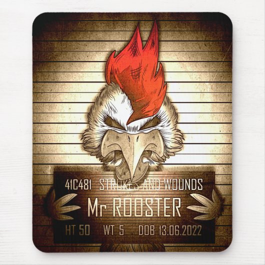 Mausmatte Mr. Rooster Vintage Mousepad (Vorne)