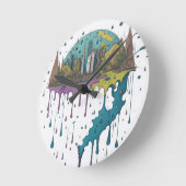 Mausmonster Runde Wanduhr (Winkel)